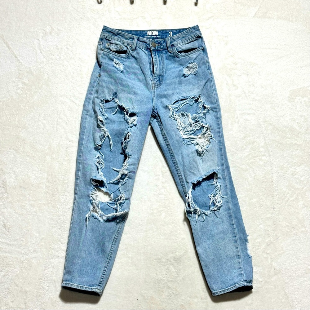 MOM Vintage High Rise Distress Jeans